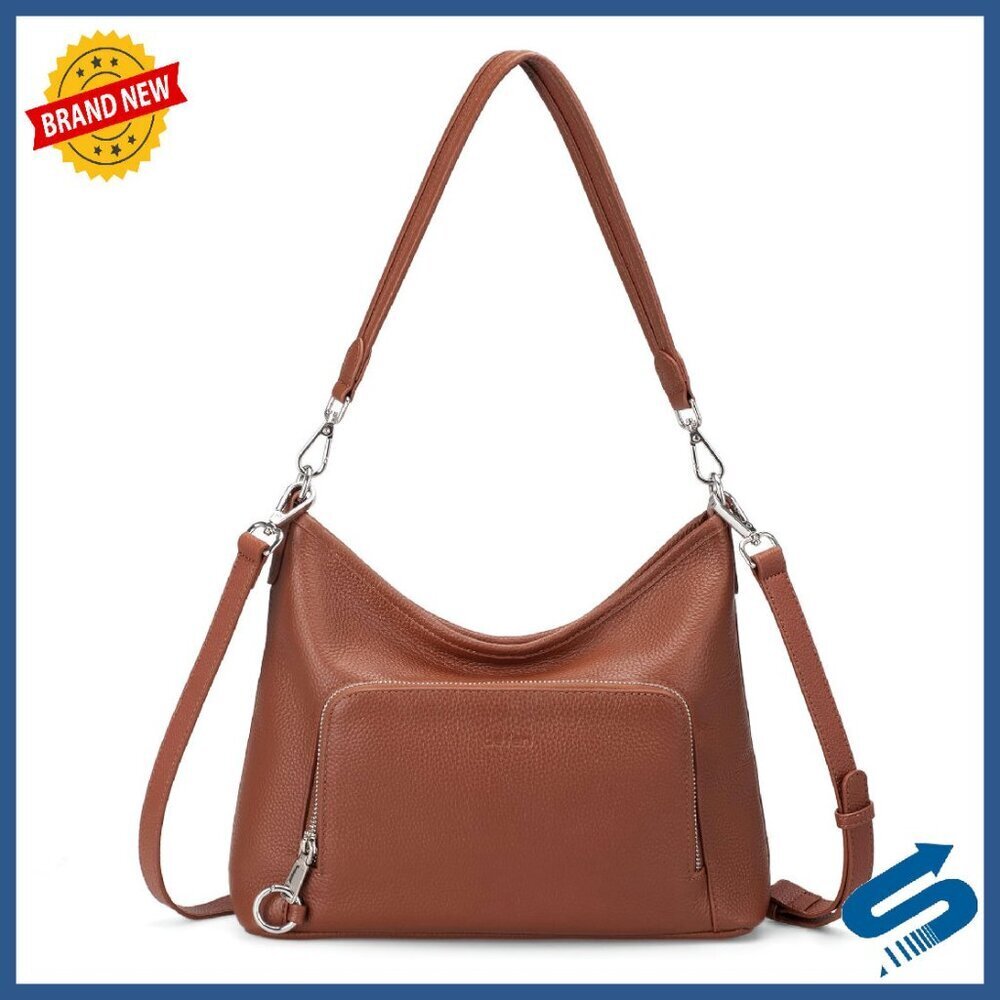 Genuine Leather Hobo Bag with RFID Wallet & Anti-Theft Design